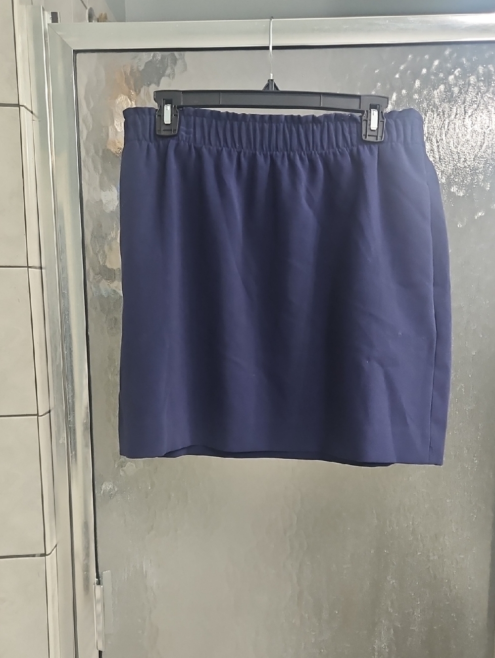 Maison Jules Navy Blue Elastic-Waist Mini Skirt